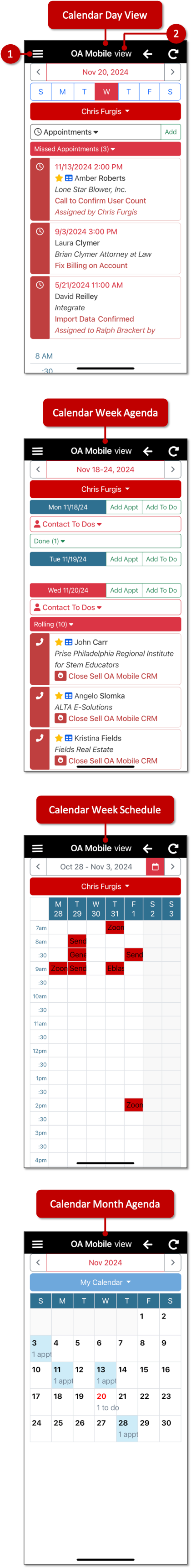 OA Mobile Calendar