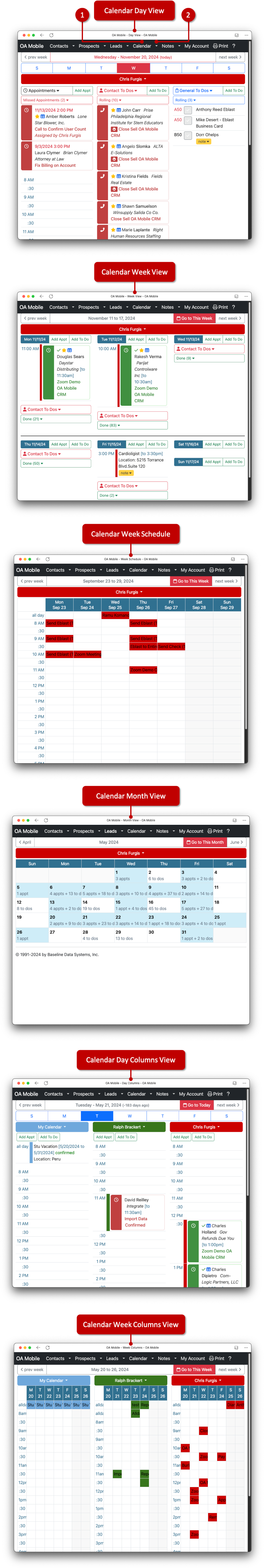 OA Mobile Calendar