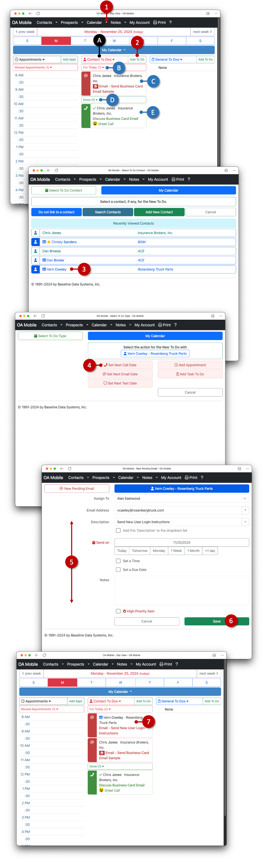 Adding a Contact To Do (Day View) - OA Mobile