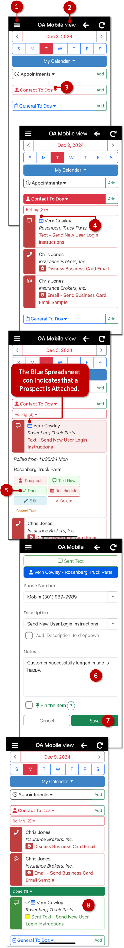 Setting a Pending 'Contact To Do' as |Done| in OA Mobile