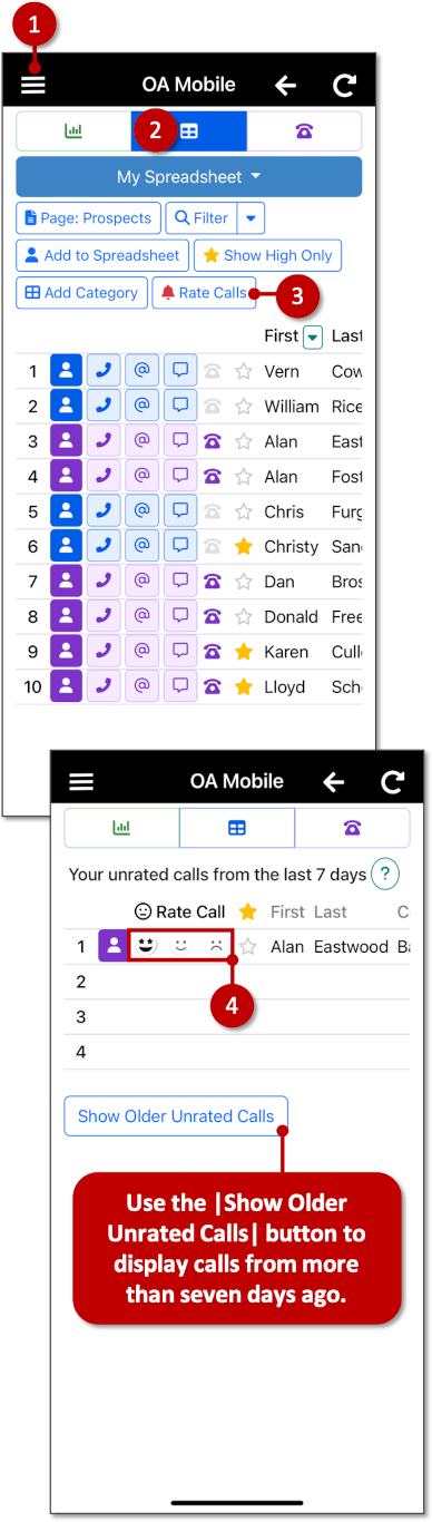 Rate Phone Calls - OA Mobile