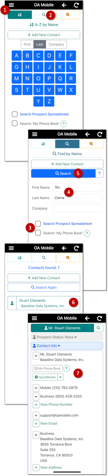 Find By Name Search OA Mobile App