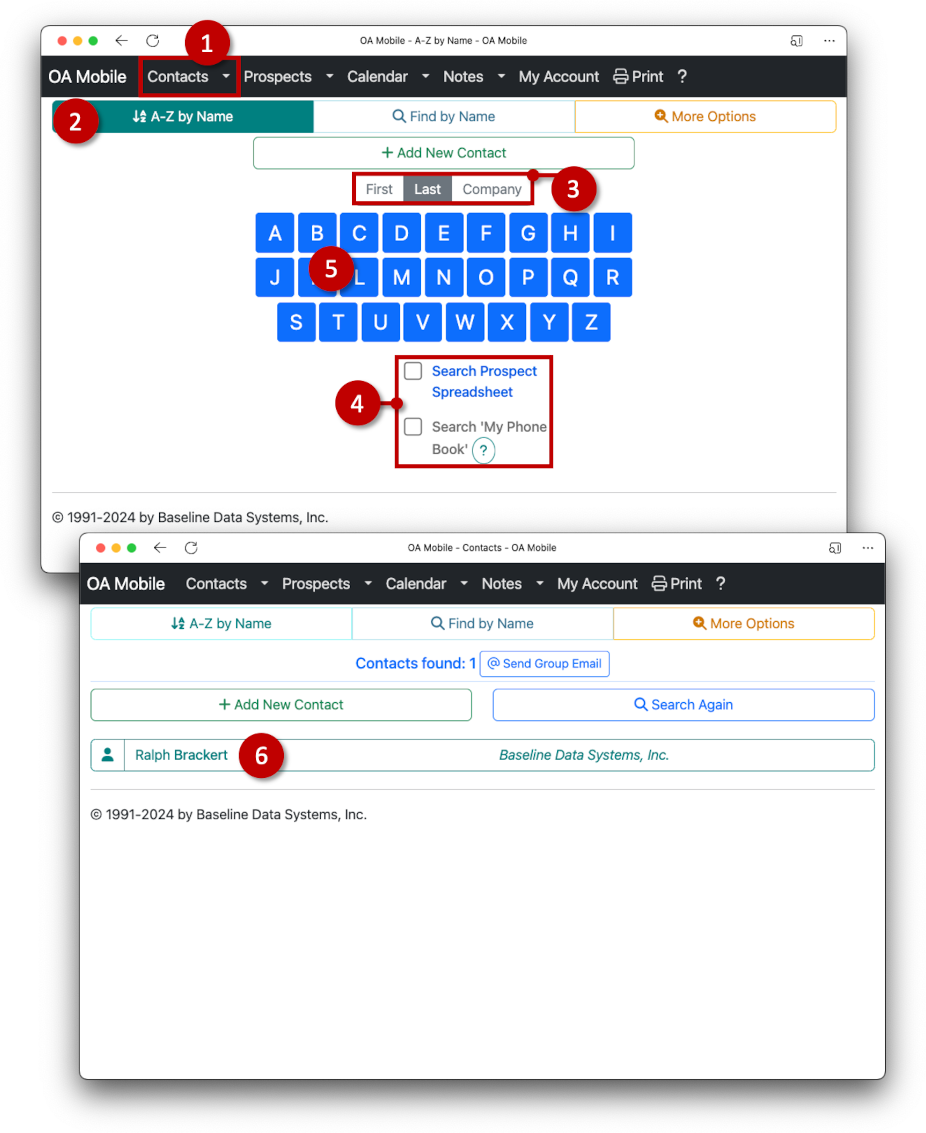 OA Mobile Desktop A-Z Search