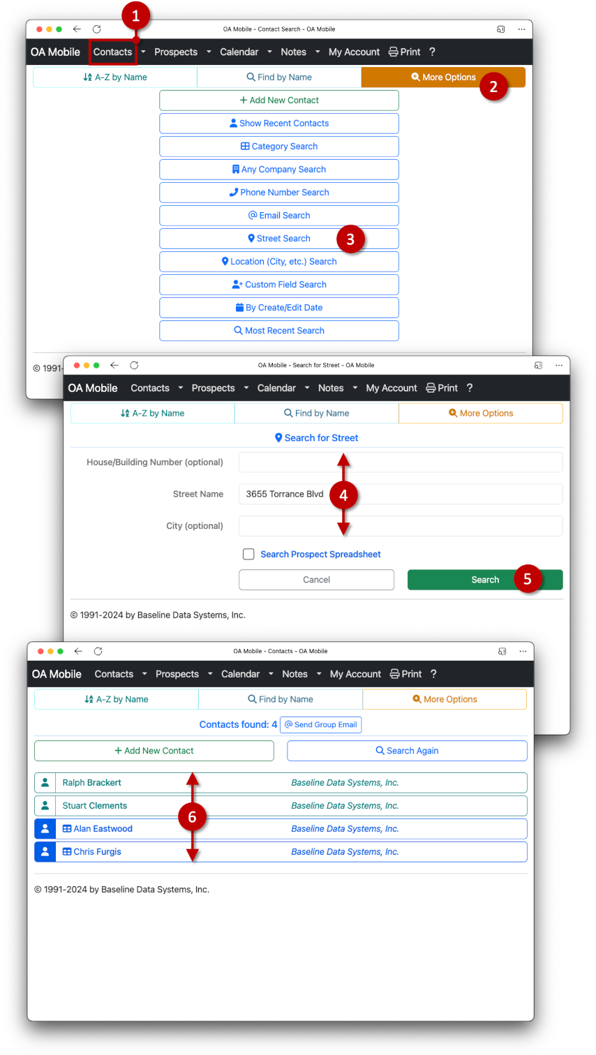 OA Mobile Street Search