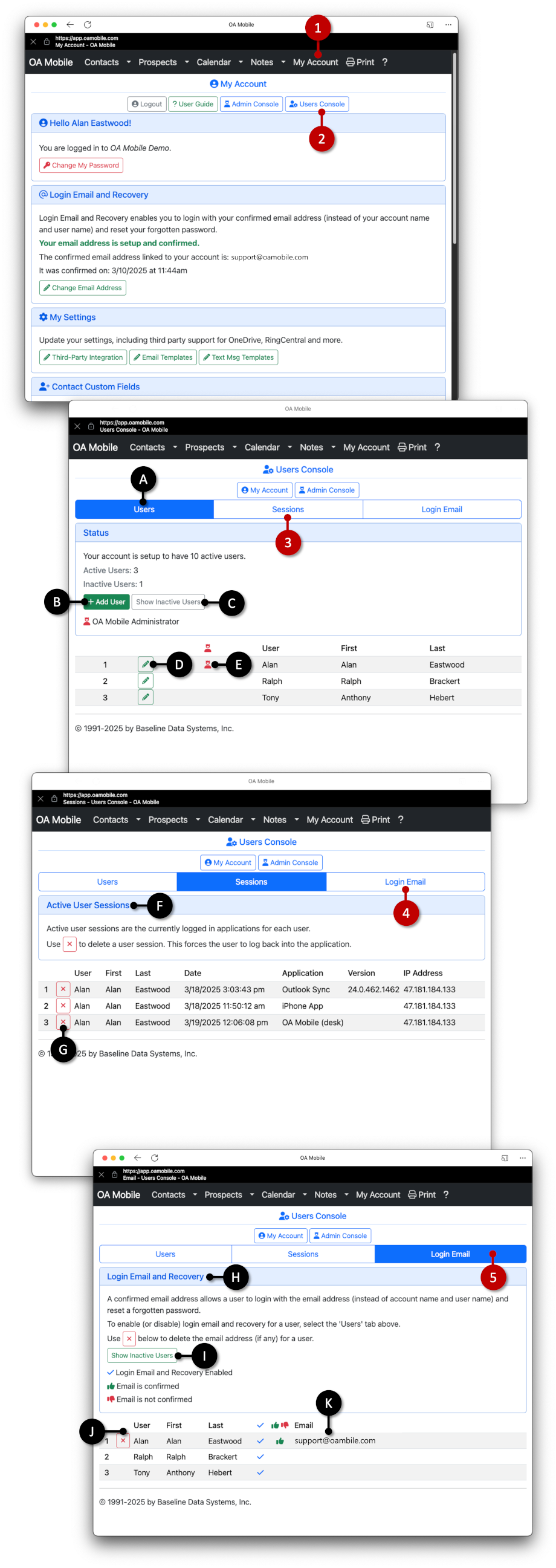 User Console - OA Mobile Desktop
