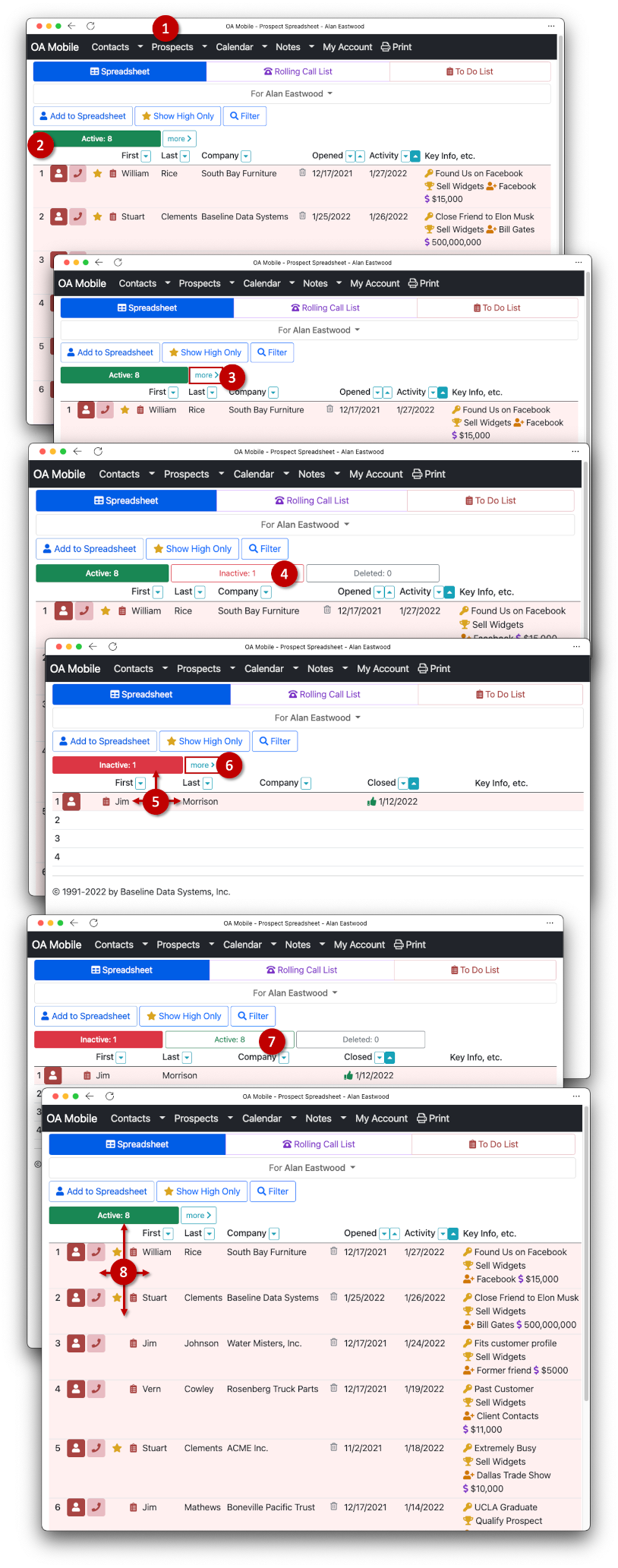 Filter by Active or Inactive