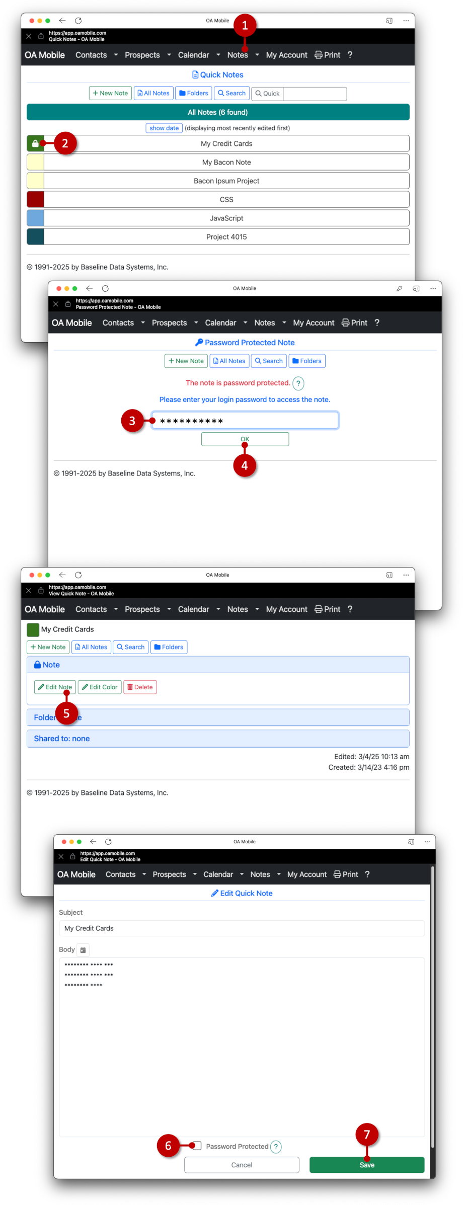 Removing a Note Password - OA Mobile