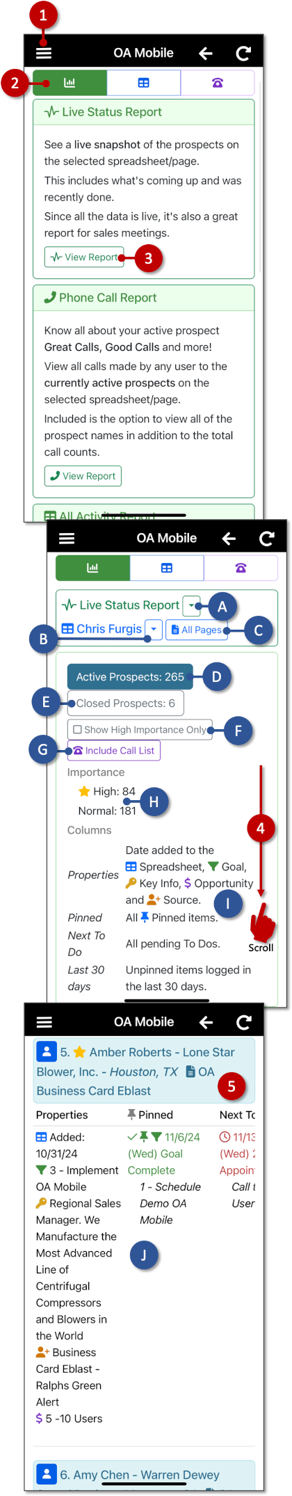 Live Status Report - OA Mobile