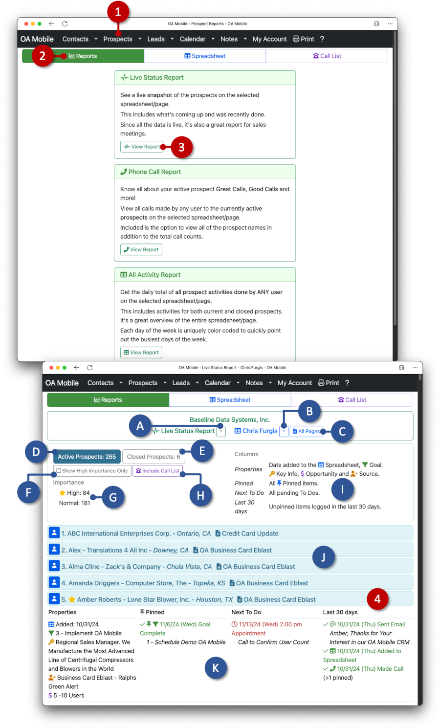 Live Status Report - OA Desktop