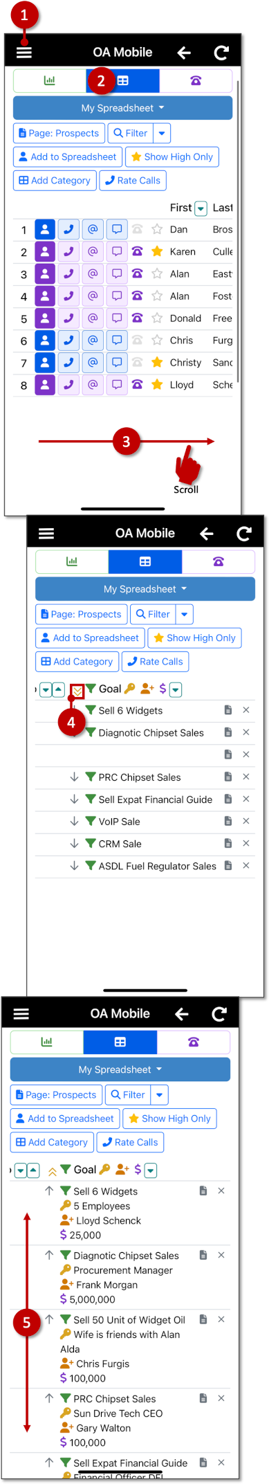 Expand Spreadsheet Vertically - OA Mobile