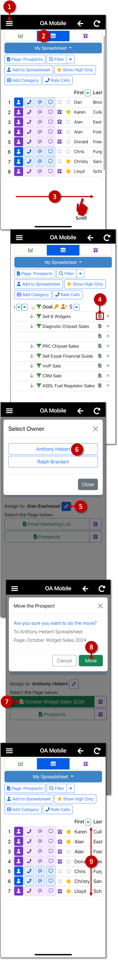 Reassign and/or Move a Prospect - OA Mobile