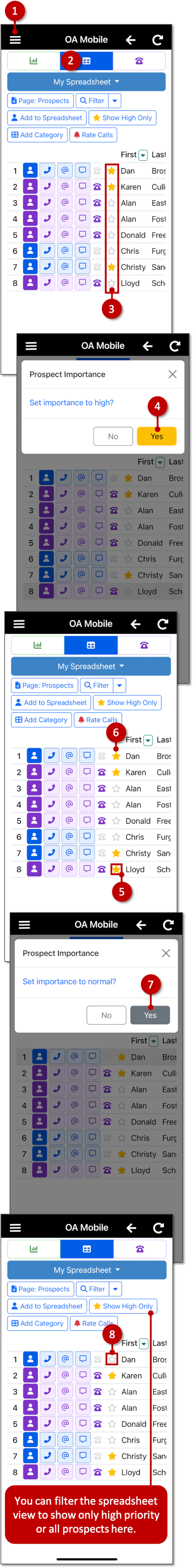 Set Prosptect Priority - OA Mobile