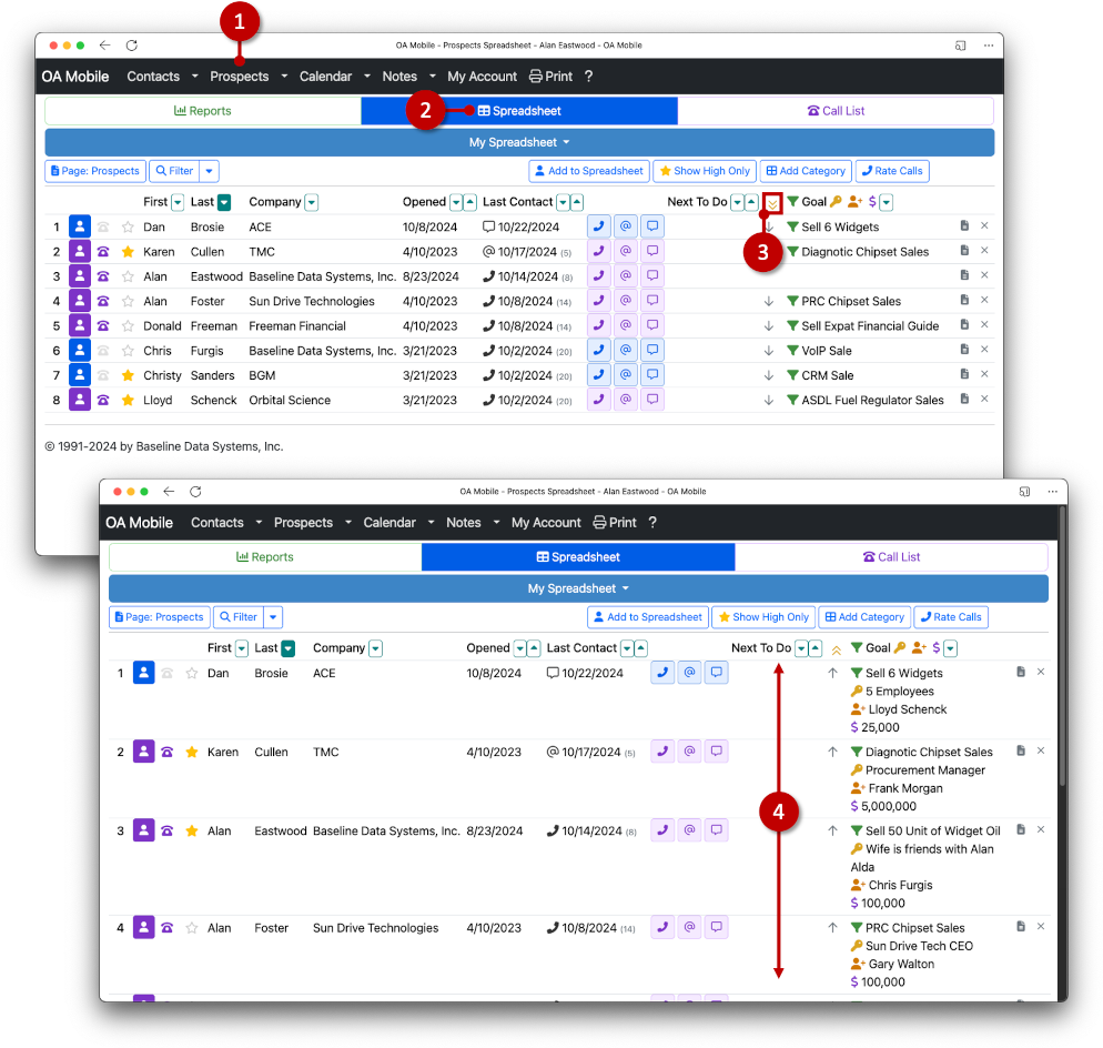 Expand Spreadsheet Vertically - OA Mobile