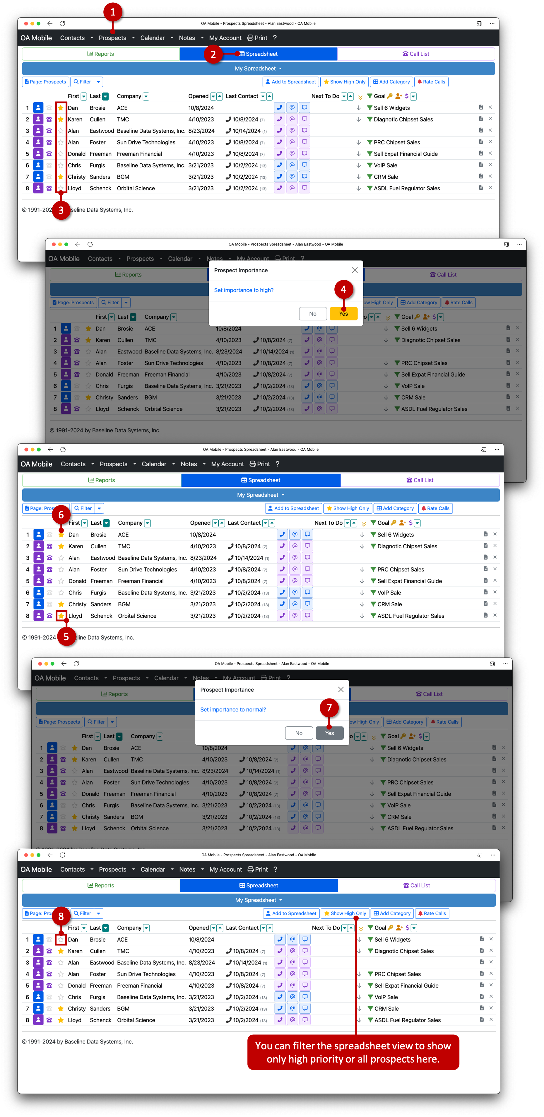 Set Prosptect Priority - OA Mobile